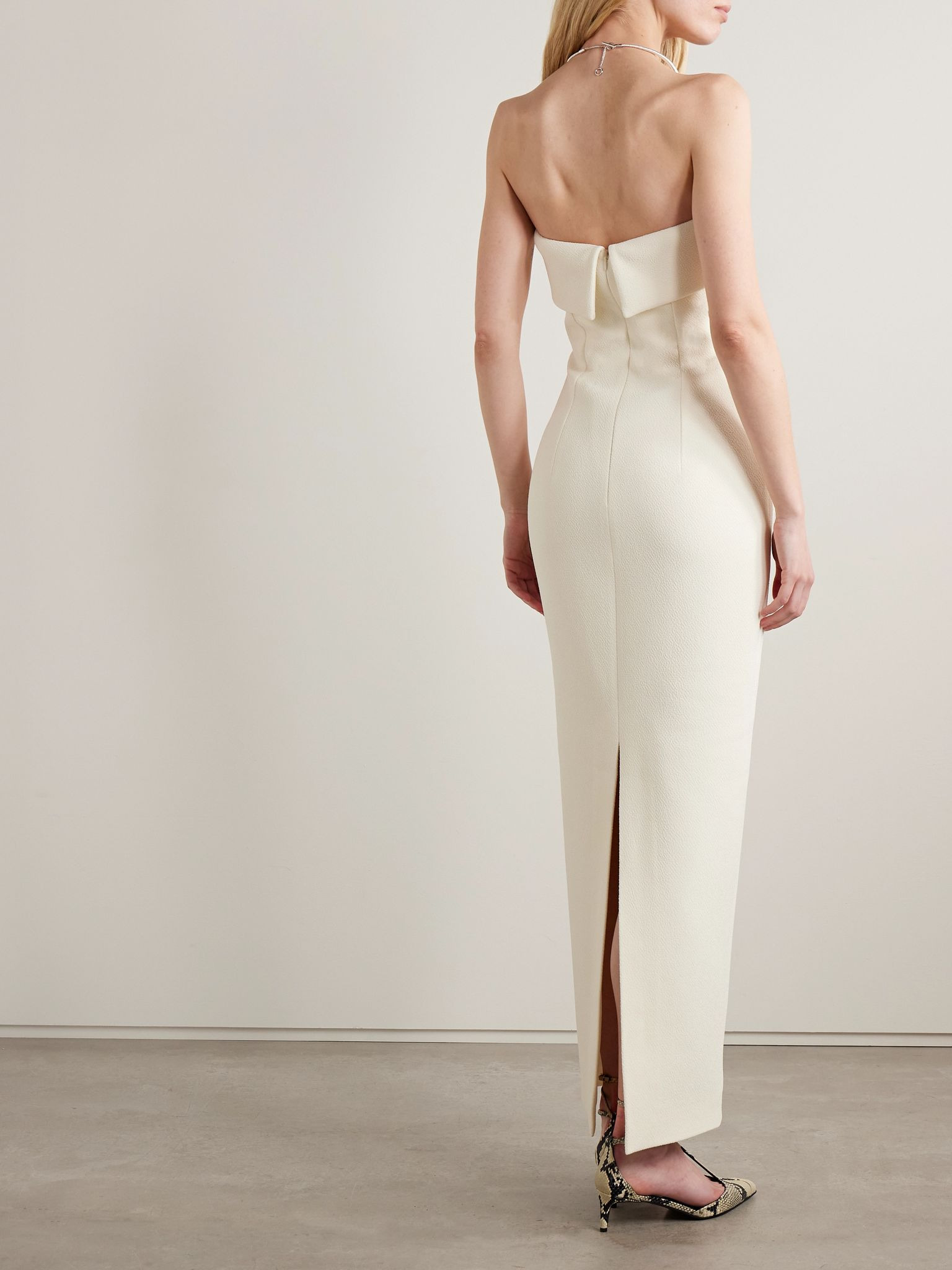 Keeley strapless cloqué maxi dress Ivory - 3