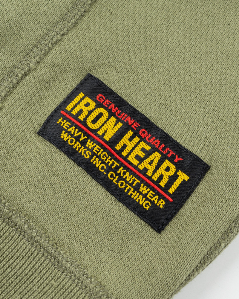 14OZ ULTRA HEAVYWEIGHT LOOPWHEEL COTTON ZIP UP HOODIE - OLIVE 14
