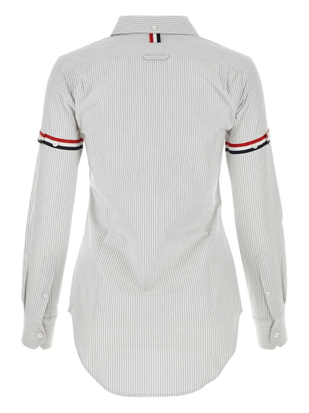 vertical-stripe RWB-detail shirt - 2