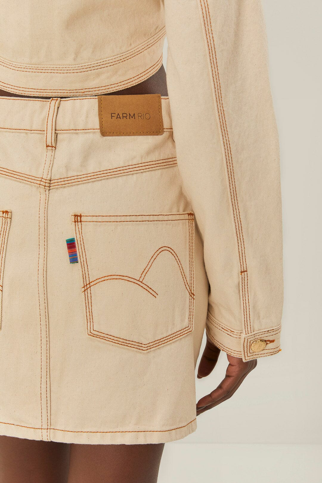 Off-White Gabardine Mini Skirt - 3
