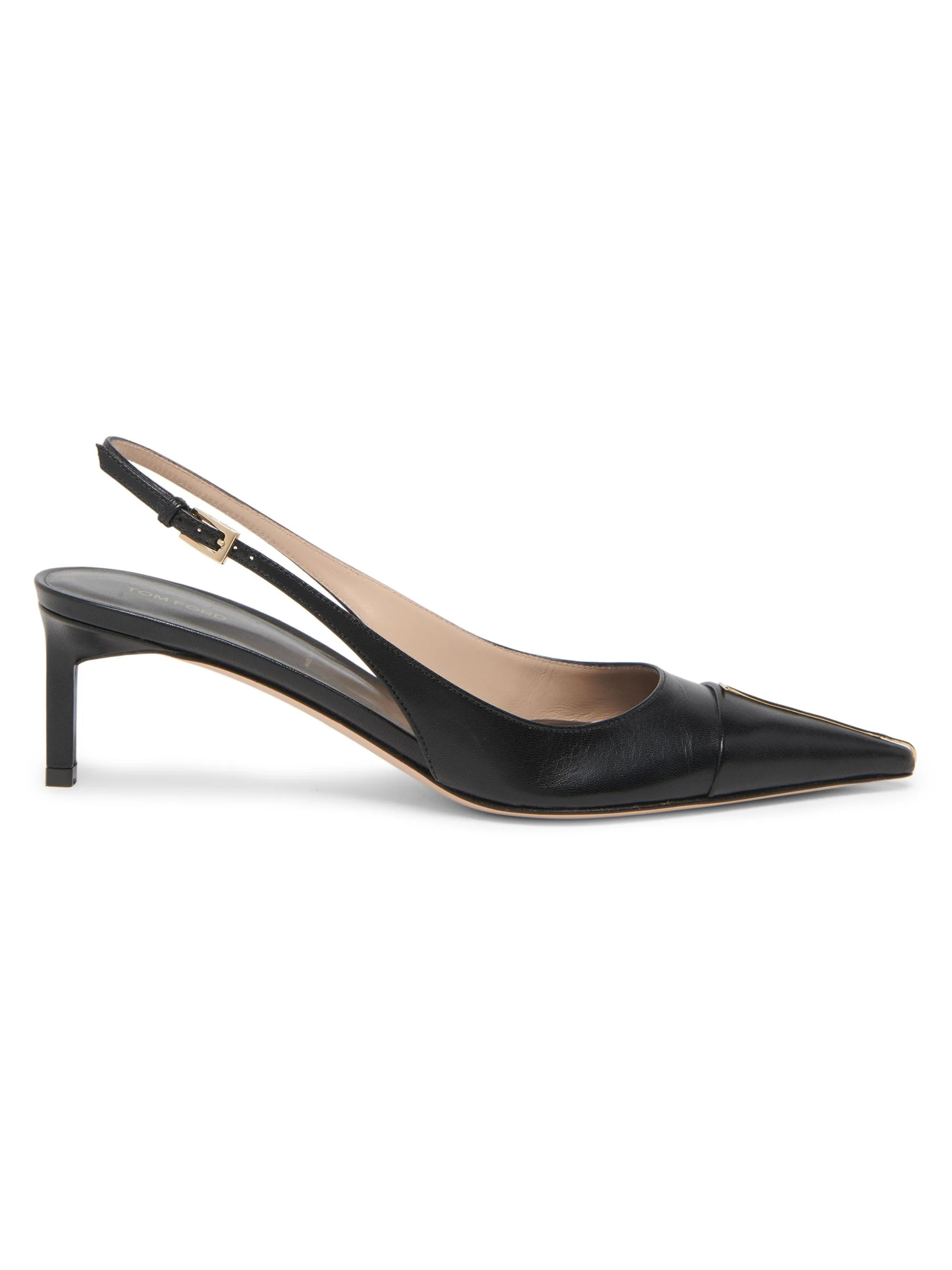 Women's 55MM Leather Slingback Pumps - Black - 1