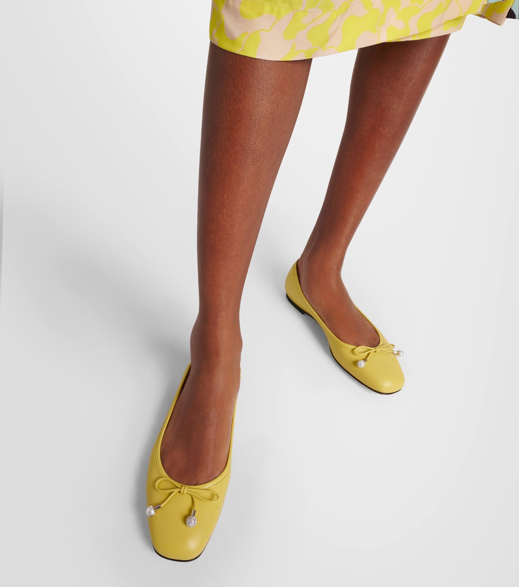 Elme bow-detail leather ballet flats - 4