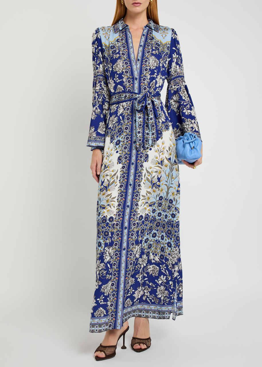Alice + Olivia Chassidy Printed Maxi Shirt Dress - 4