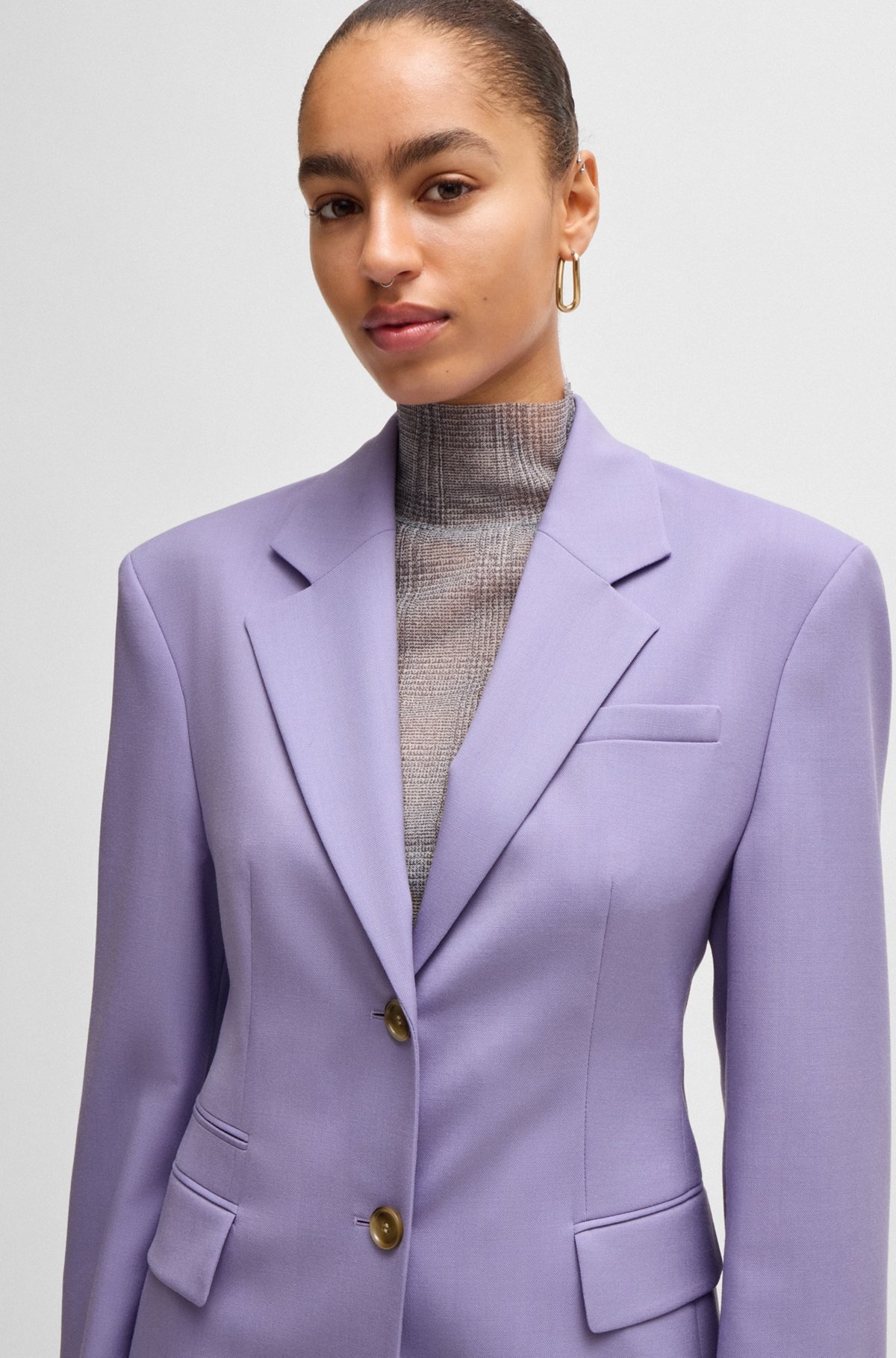 SLIM-FIT JACKET IN WOOL TWILL - 5
