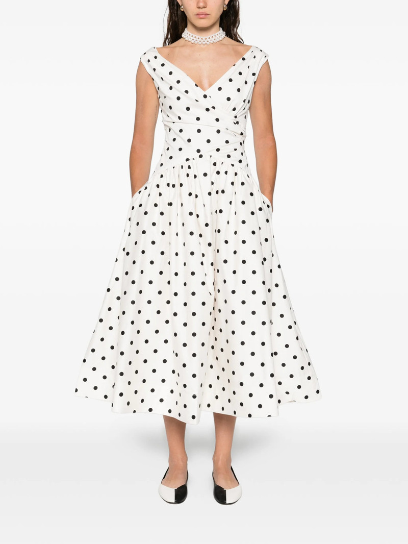 self-portrait Self-portrait Polka-dot Wrap Midi Dress outlook