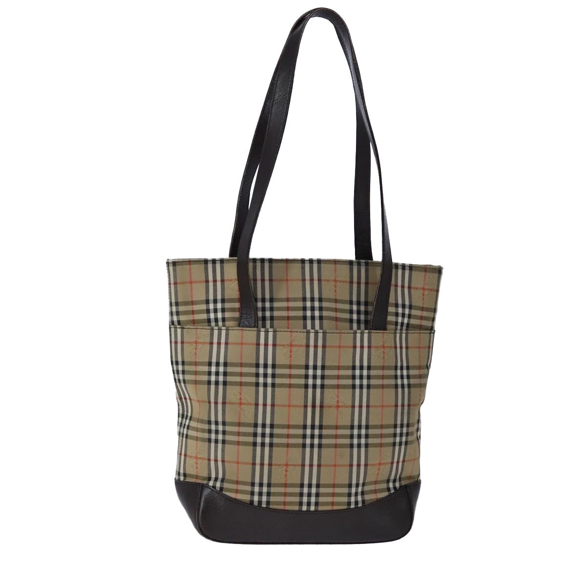 Burberry Nova Check Tote Bag Canvas Leather Beige - 2