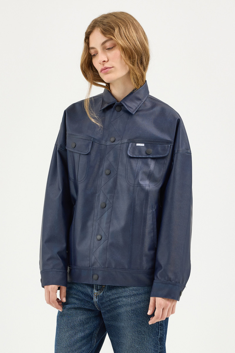Stutterheim Women’s Lee® x STUTTERHEIM Storm Rider™ Jacket Aviator Navy outlook