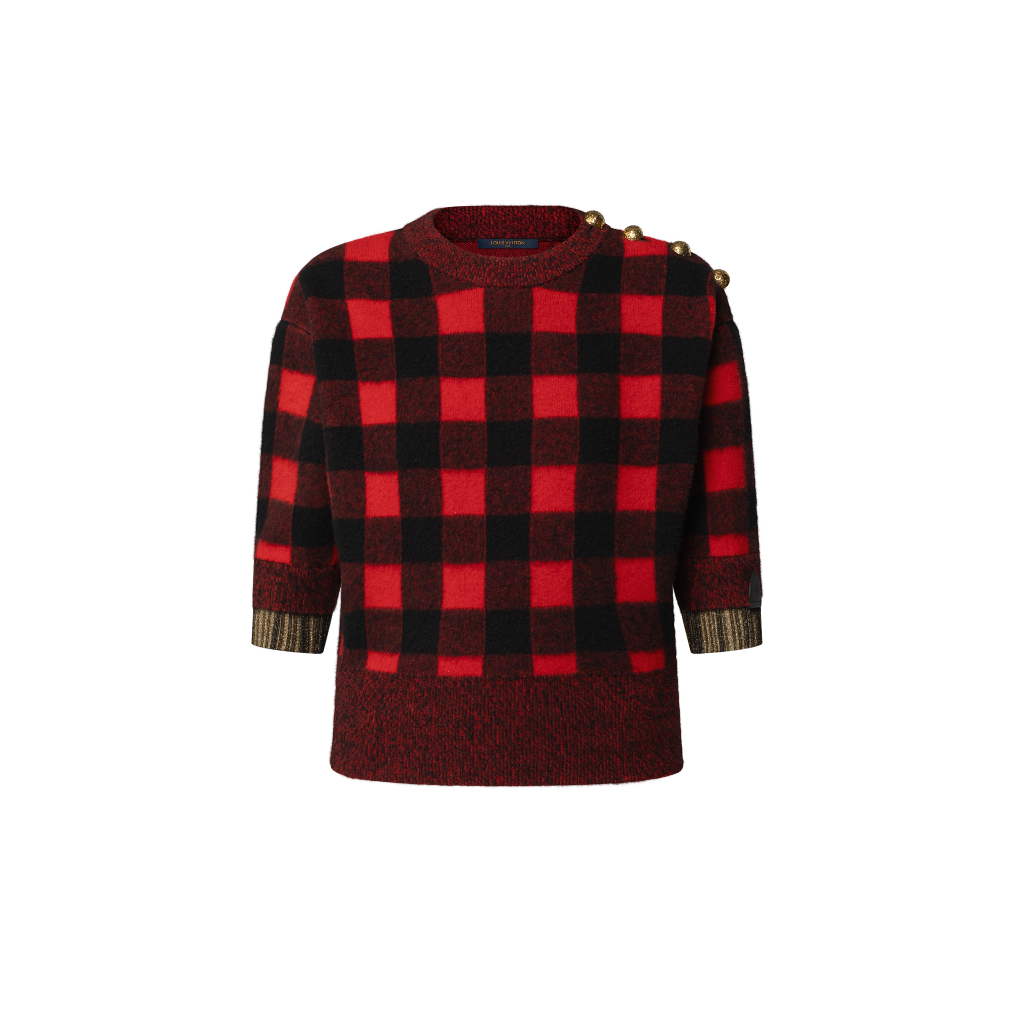 Graphic Check Knit Top - 1