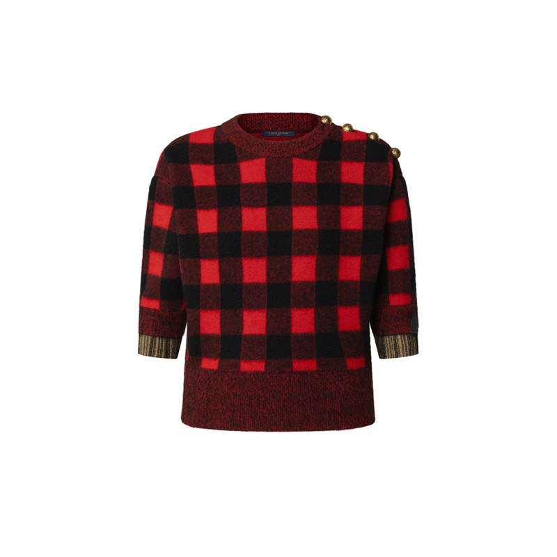 Graphic Check Knit Top 1