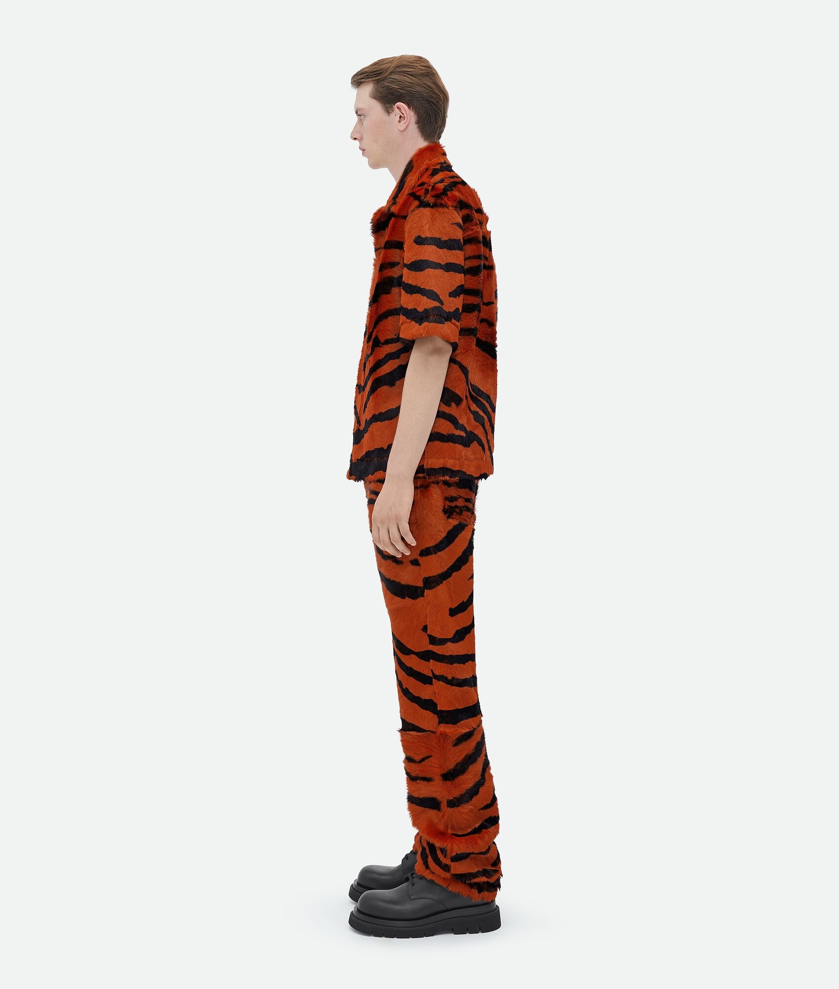 shearling tiger print shirt - 2