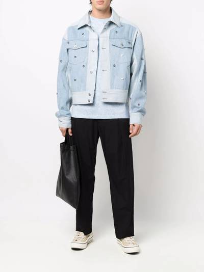 FENG CHEN WANG logo embellished denim jacket outlook