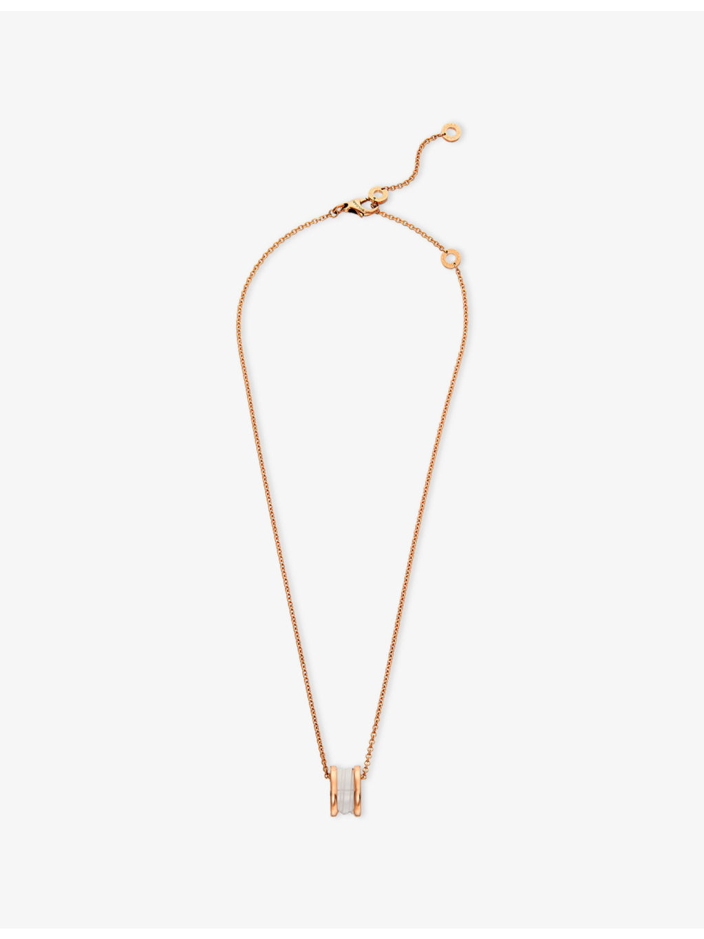 B.zero1 18ct rose-gold and white-ceramic pendant necklace - 9