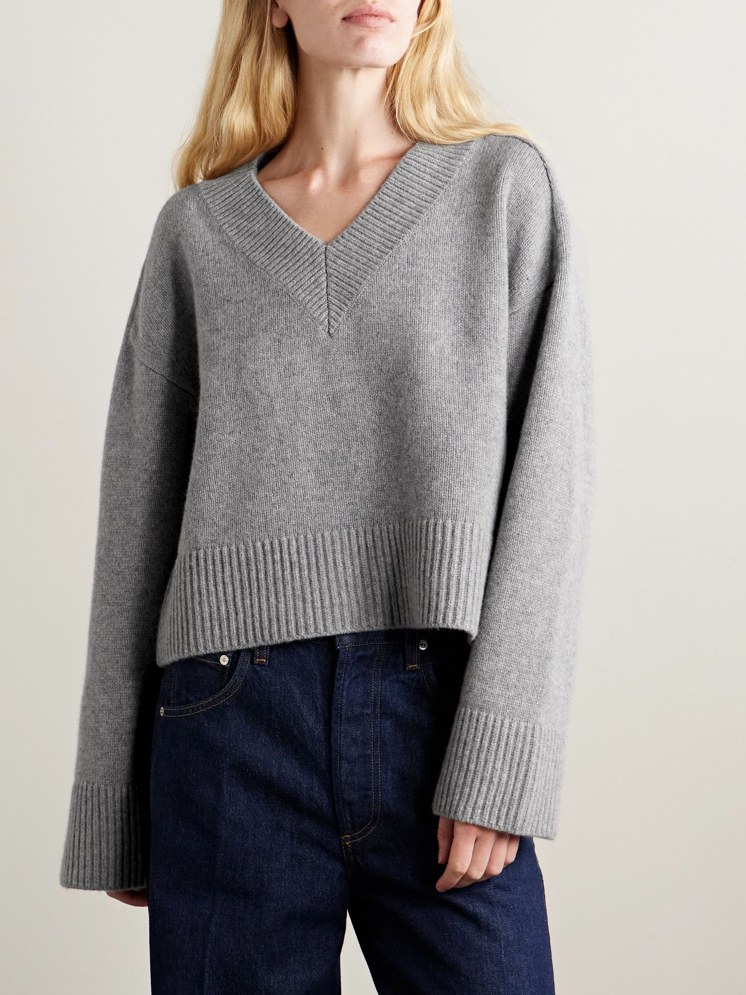 Gazette wool and cashmere-blend sweater Light gray - 3