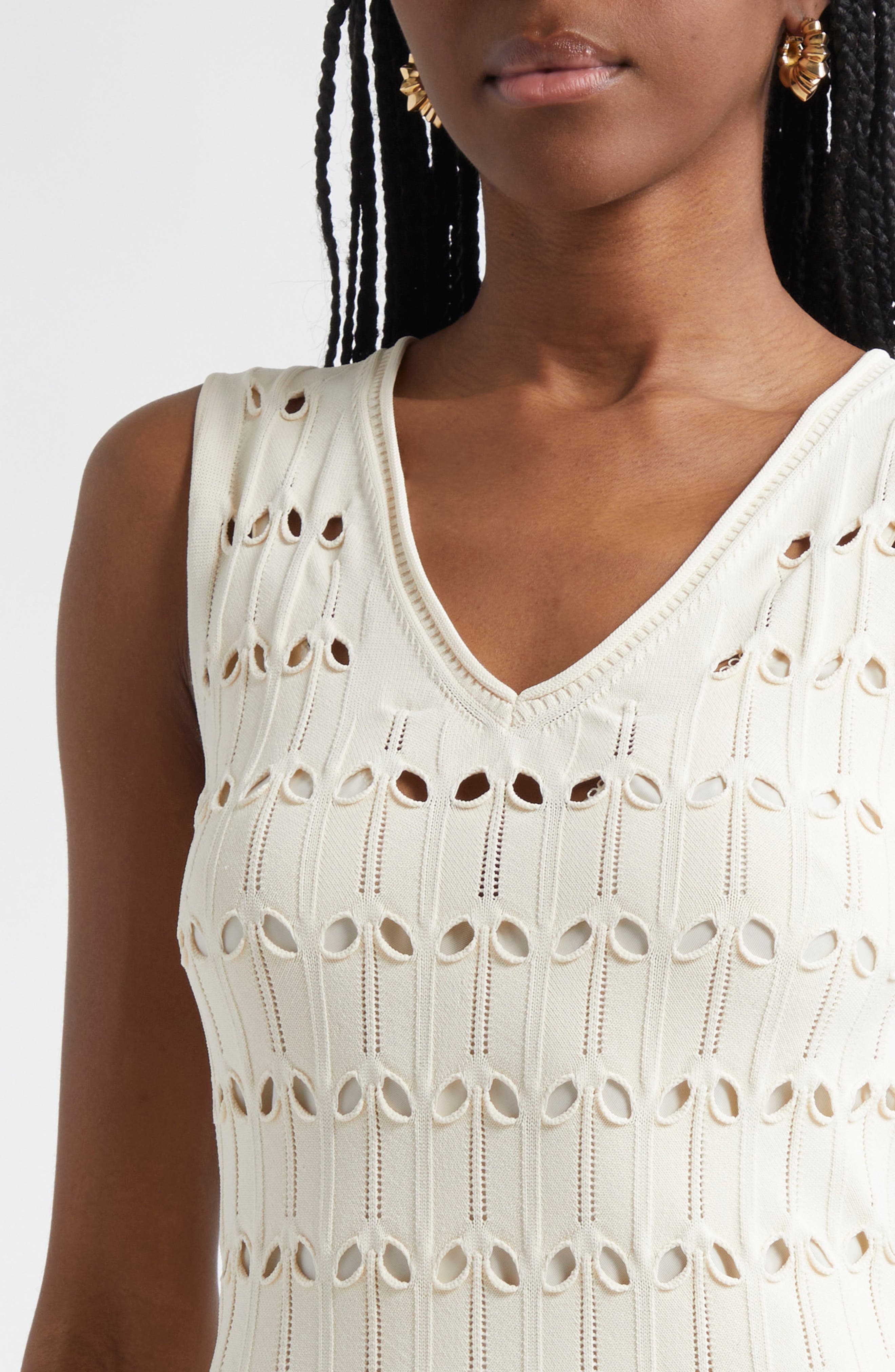 Zimmermann Rhiannon Pointelle Sweater Dress in Cream at Nordstrom - 4