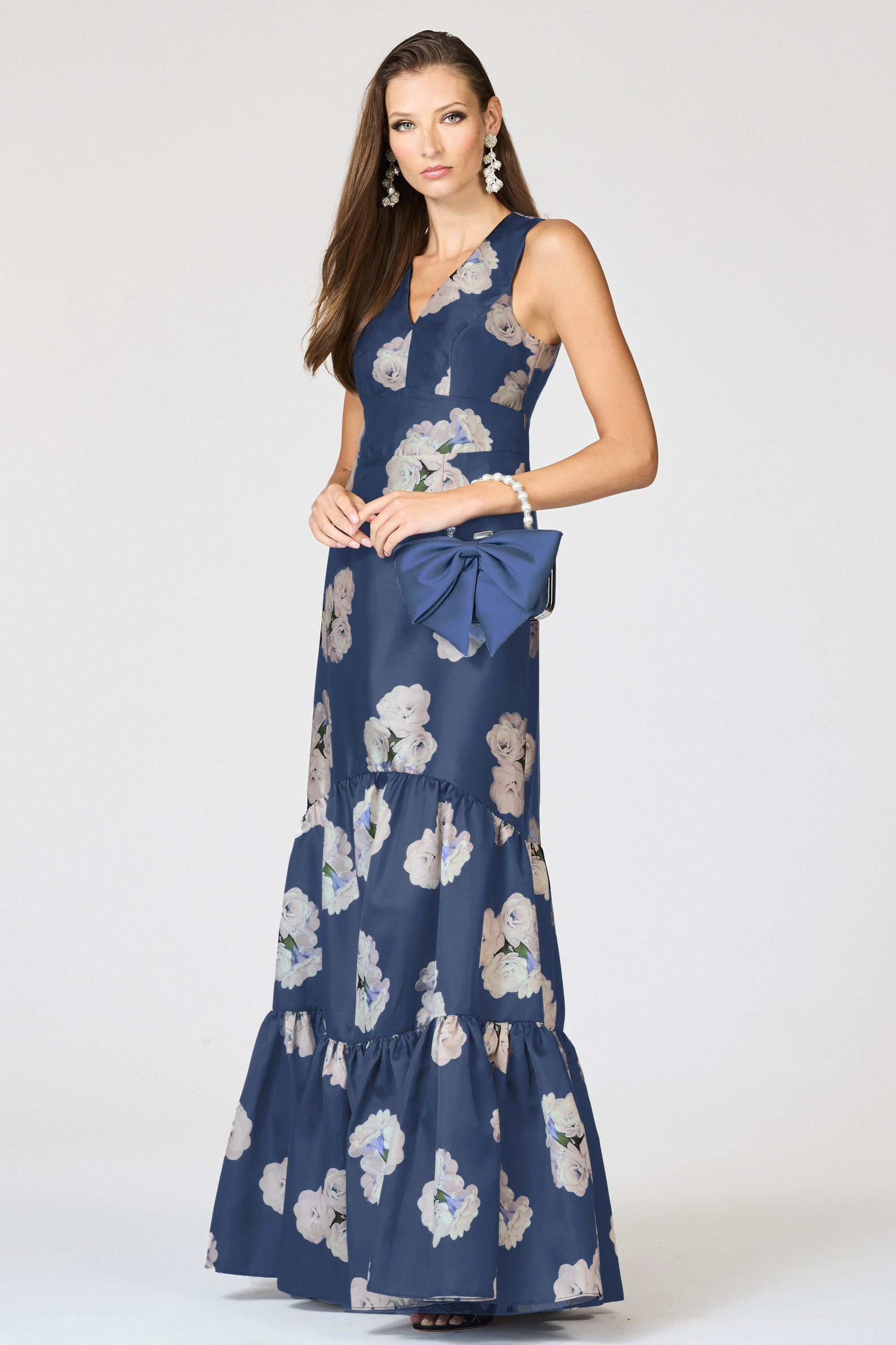 RORI GOWN - STEEL BLUE CORSAGE - 2