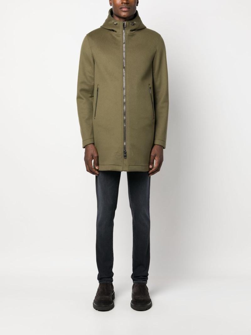 Herno zip-up hooded coat outlook