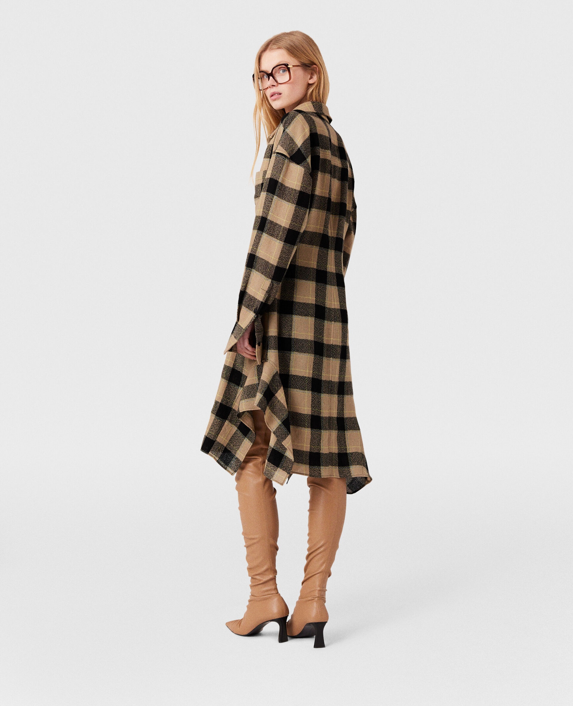 Flared Check Midi Dress - 4