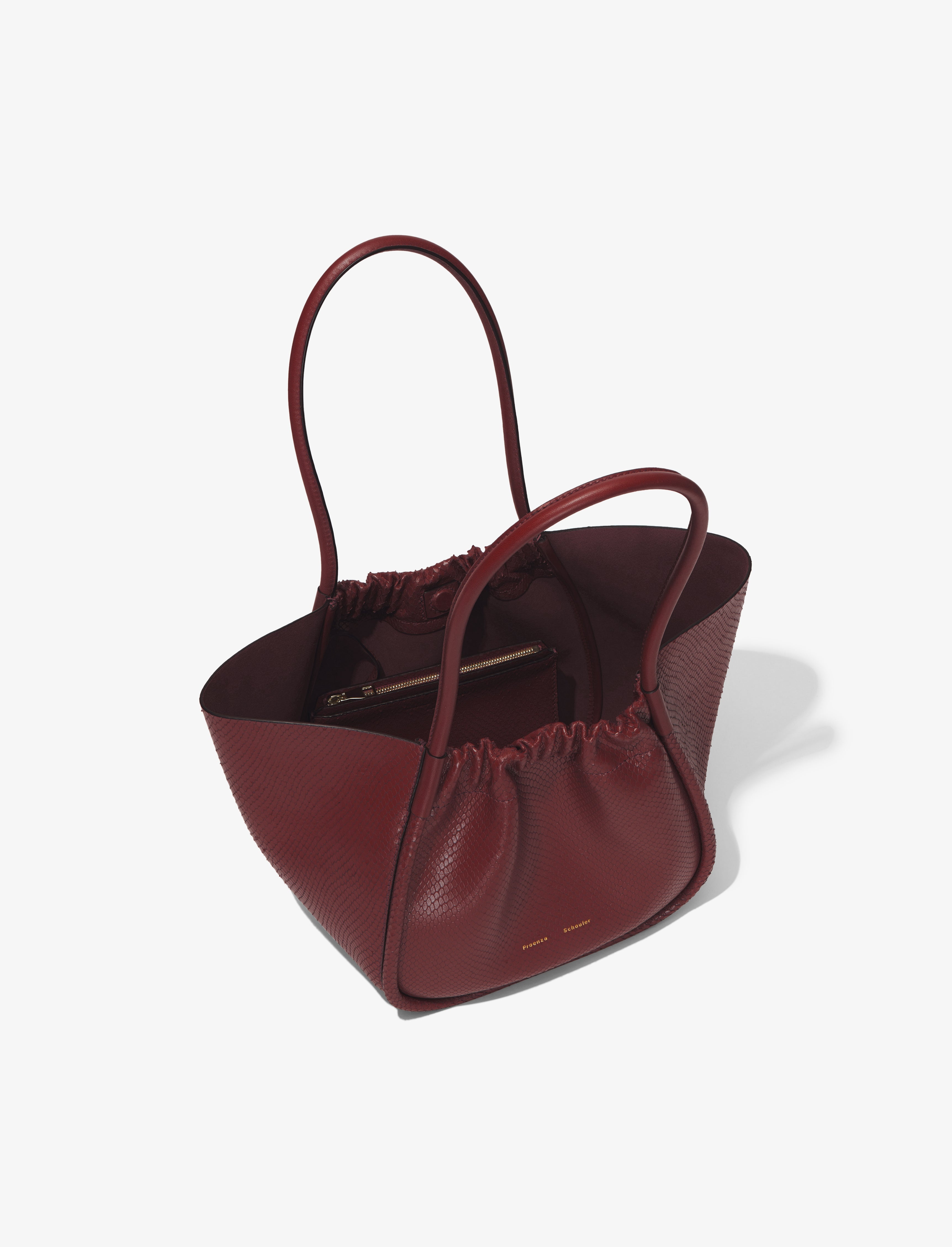 Carved Python Large Ruched Tote - 5