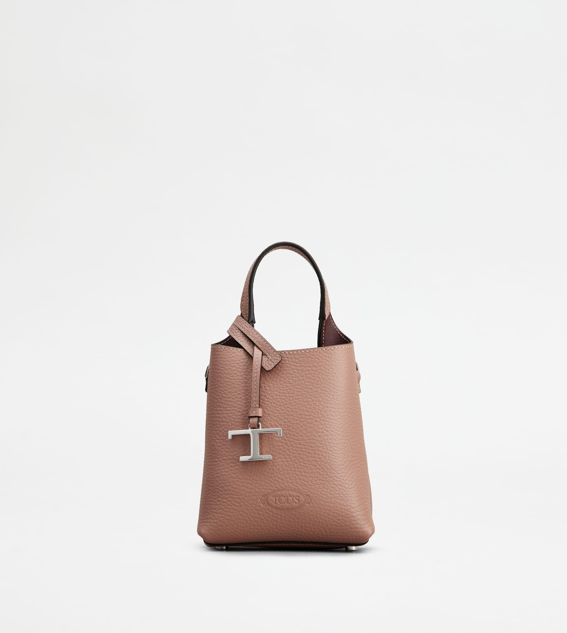 TOD'S MICRO BAG IN LEATHER - BURGUNDY, PINK - 1
