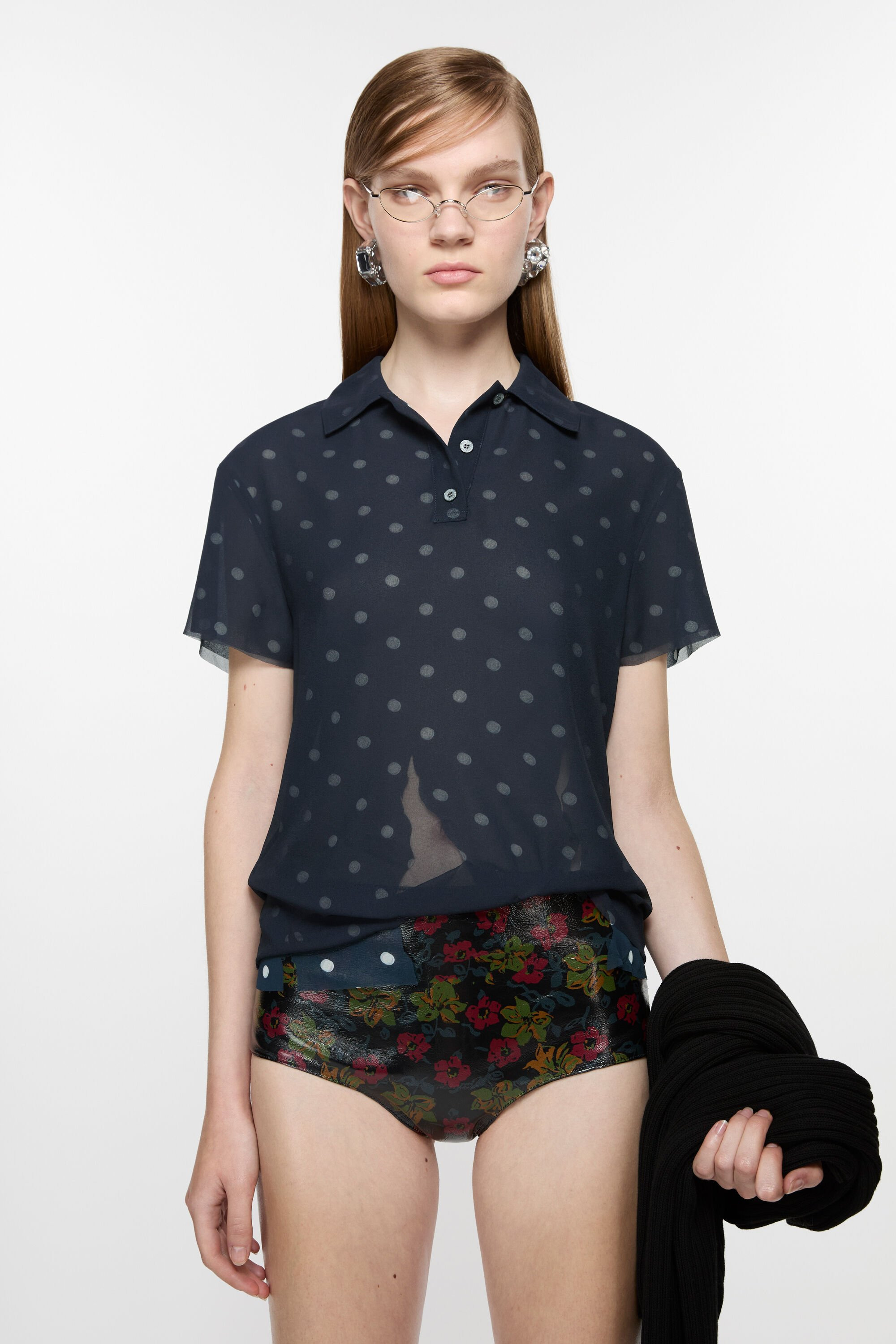Layered t-shirt - Navy/white - 2