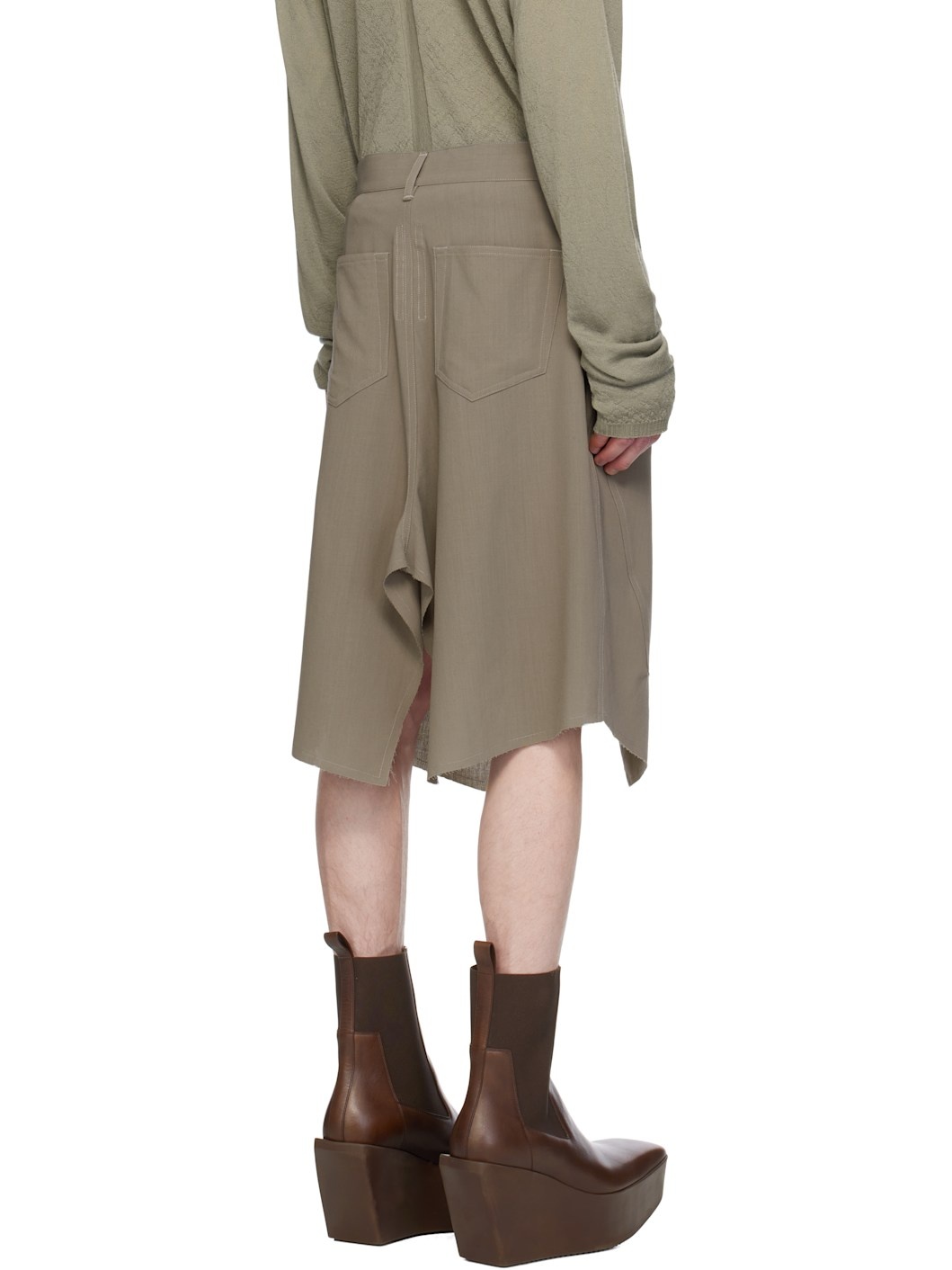Gray Hollywood Slivered Skirt - 3