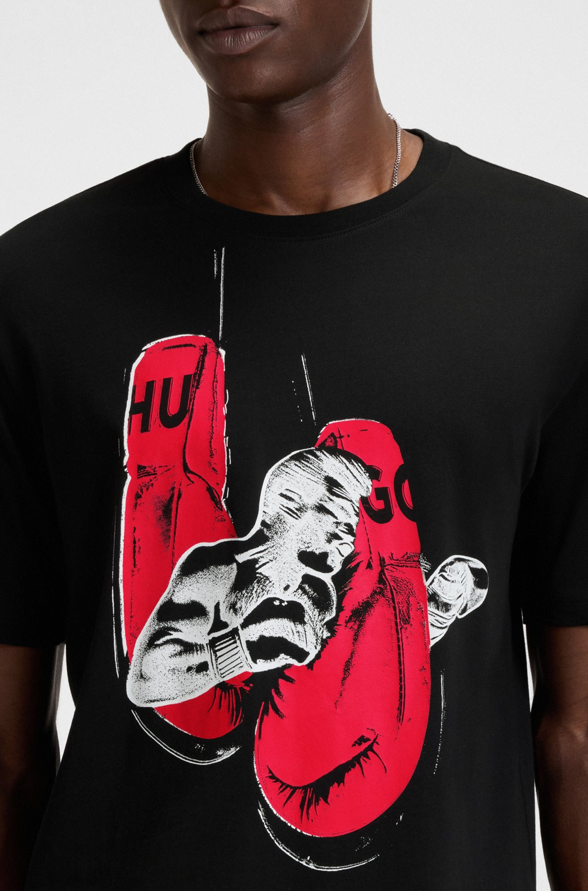 COTTON-JERSEY T-SHIRT WITH BOXING ARTWORK - 3