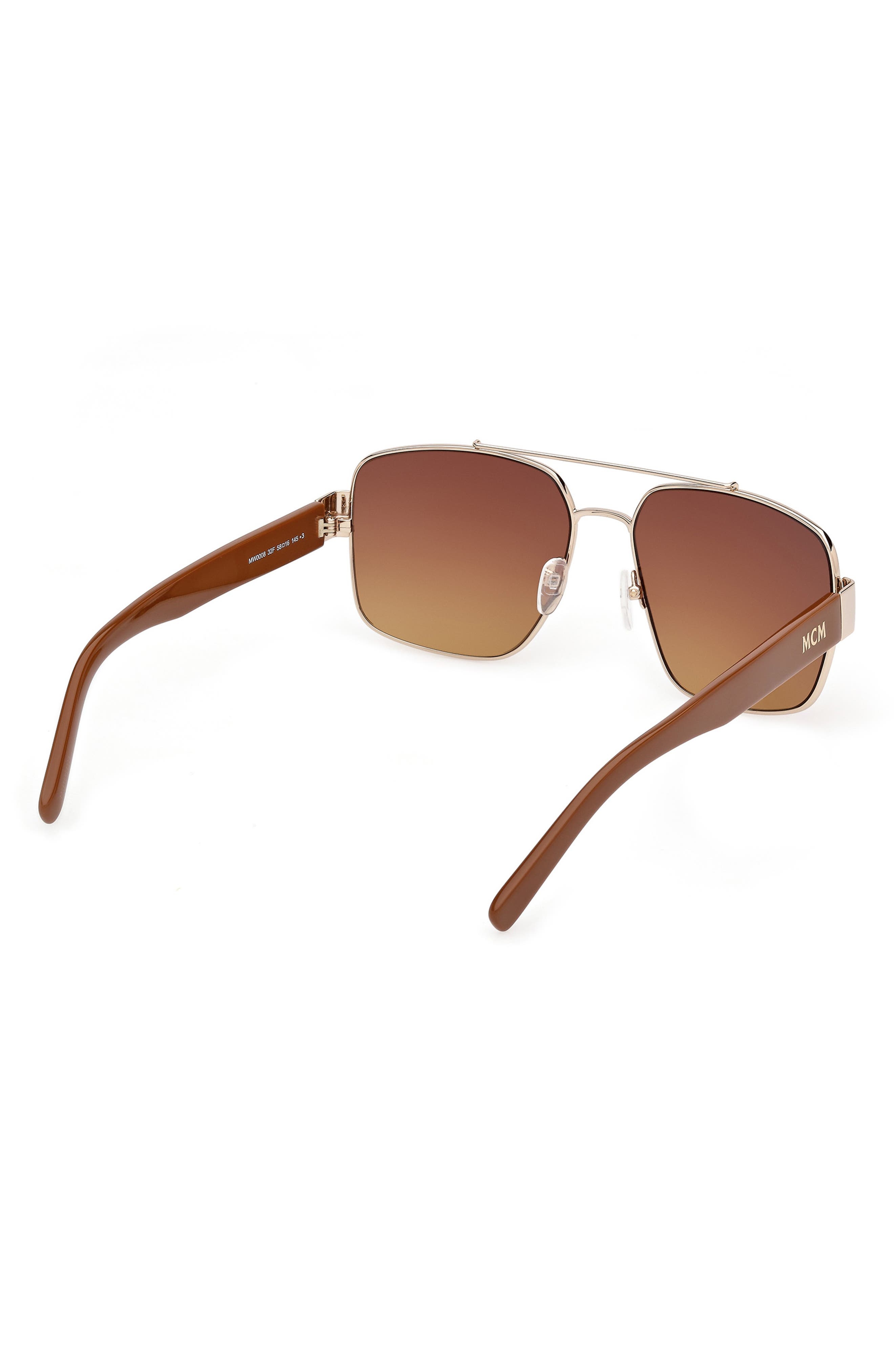 MCM 58mm Navigator Sunglasses in Gold /Gradient Brown at Nordstrom - 3