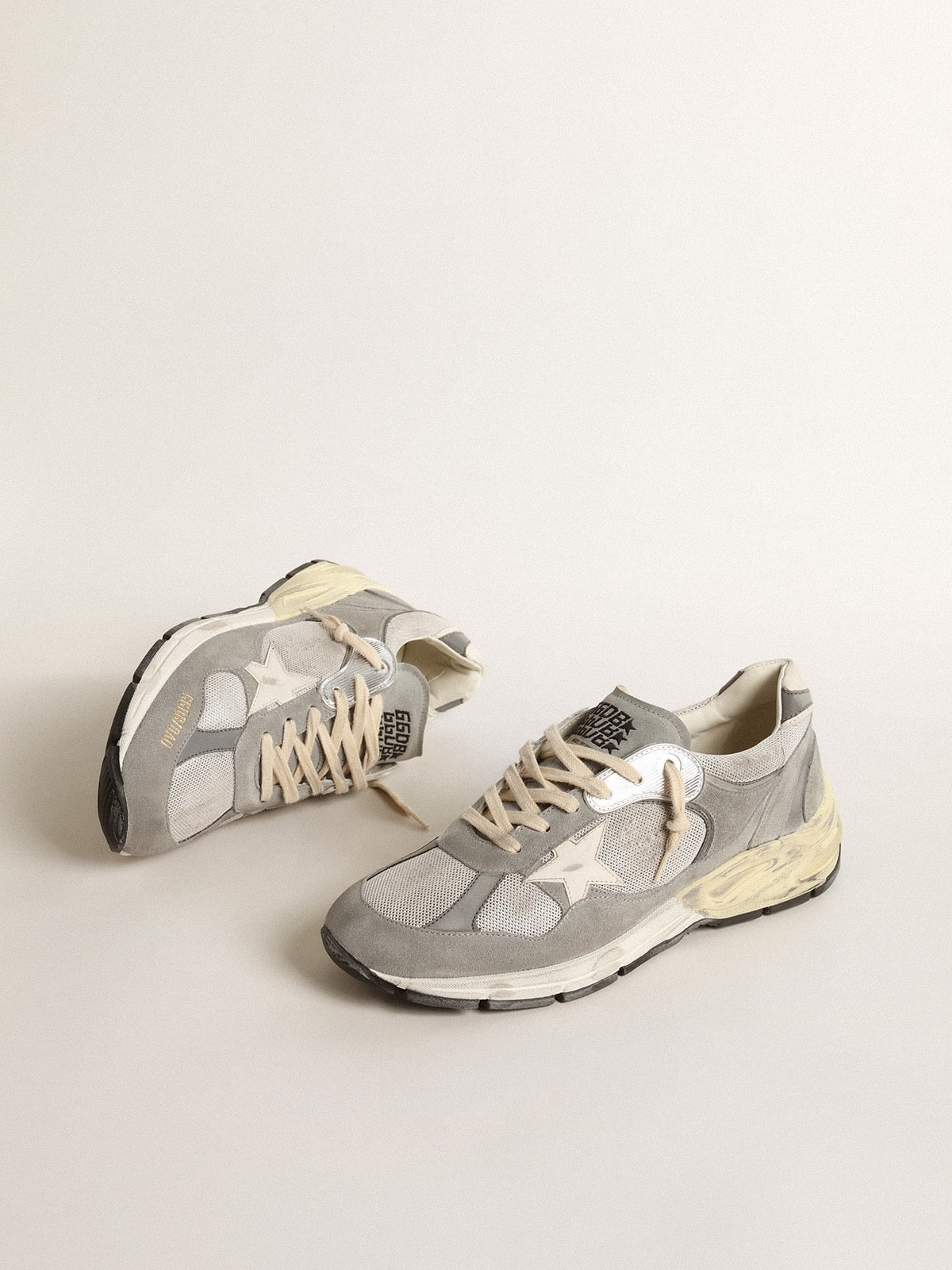 ★Golden ★Dad-Star in suede and mesh with white★ Women's Dad-Star in white mesh and suede