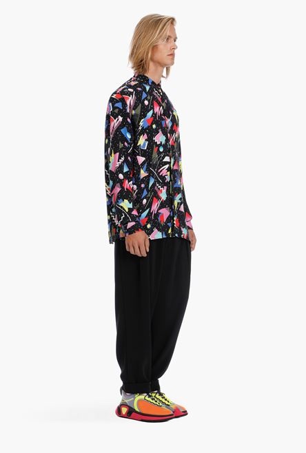 Oversized cuprammonium rayon shirt with multicolor print - 7