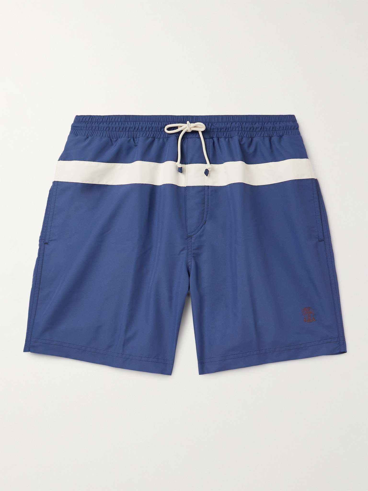 Straight-Leg Striped Swim Shorts - 1