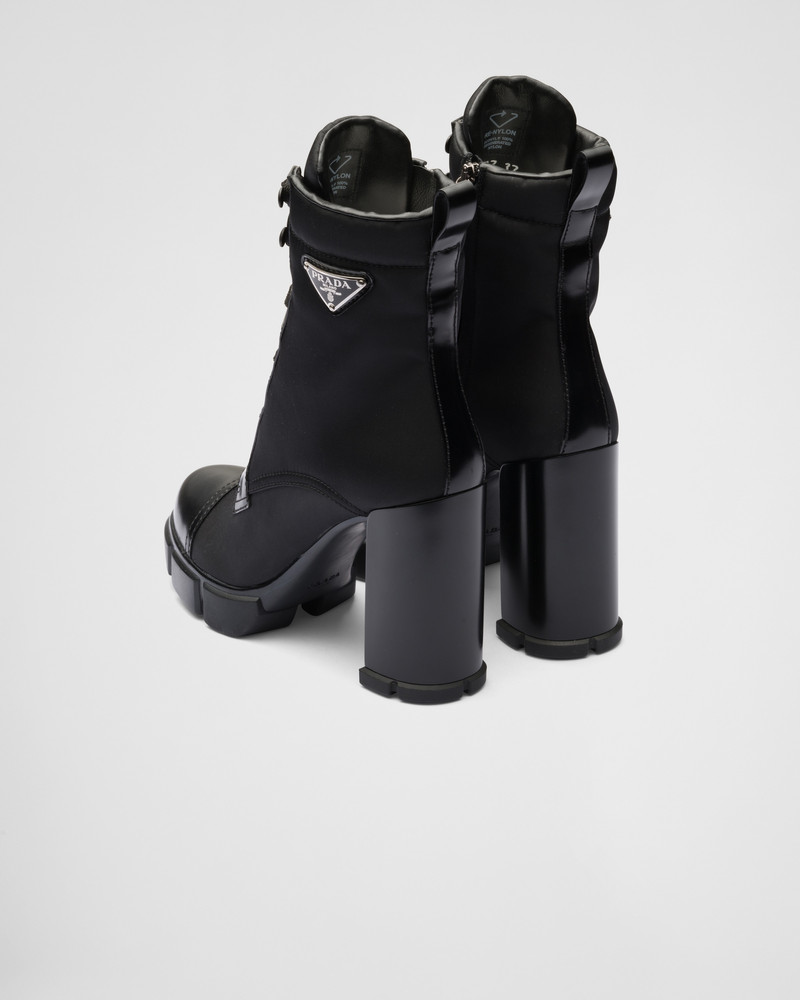 Brushed leather and Re-Nylon booties 4