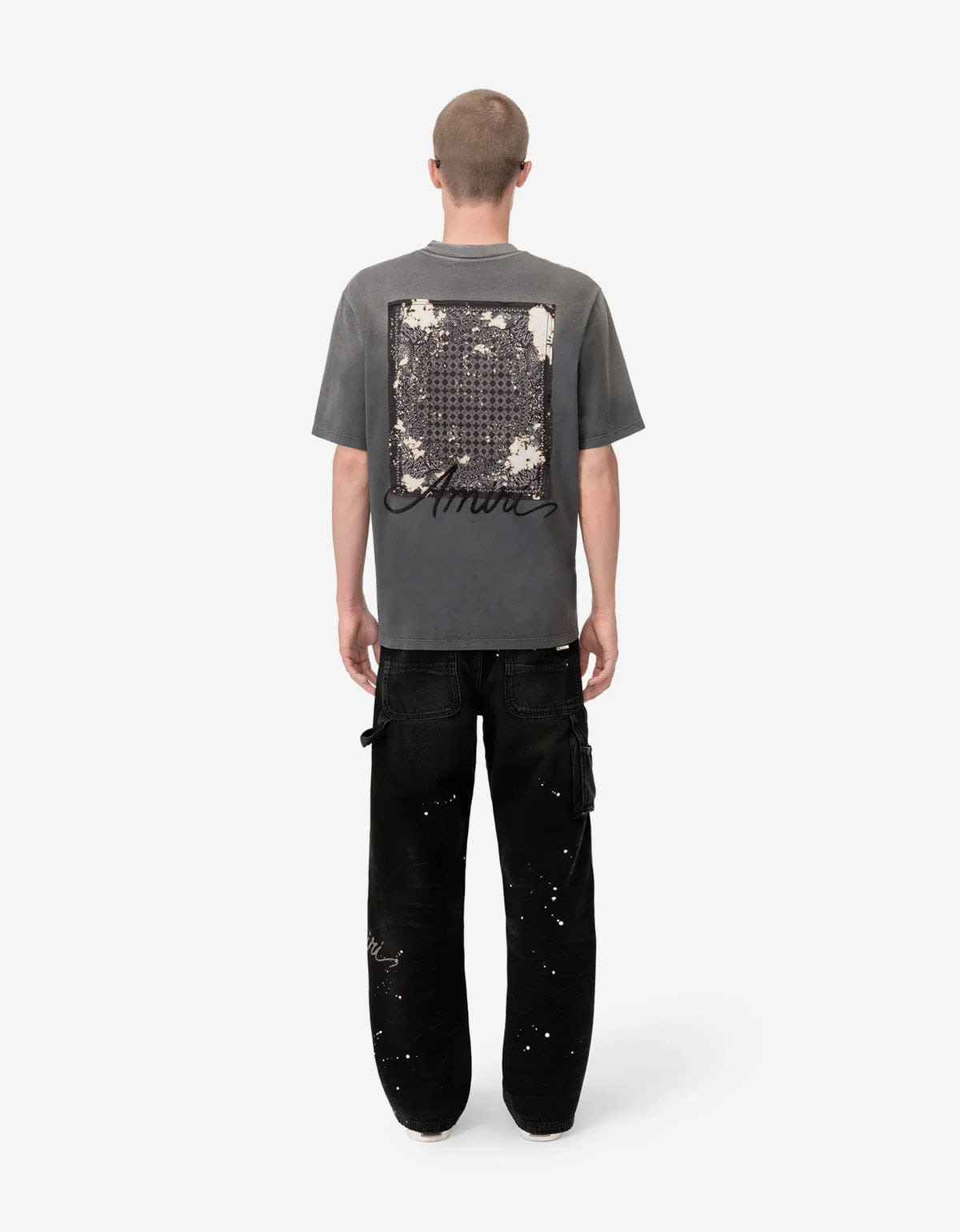 Amiri Black Bleach Bandana Patch T-Shirt - 4