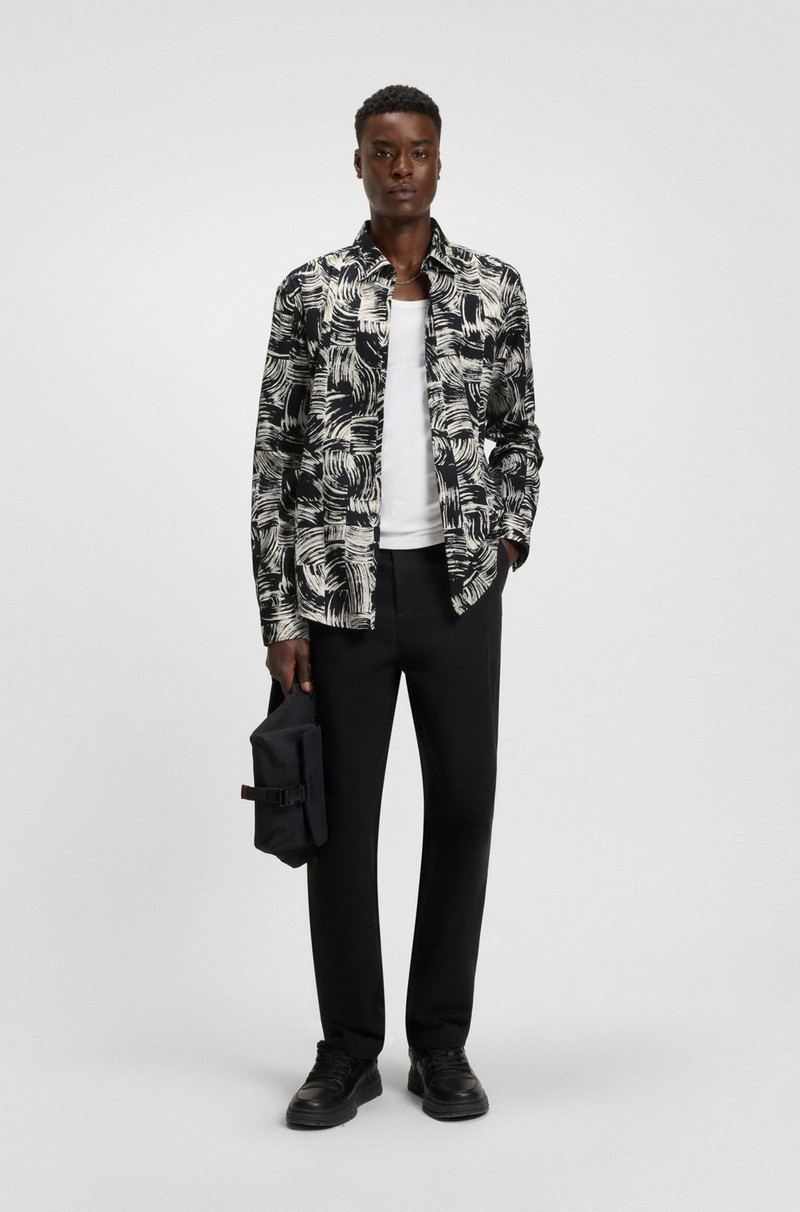 HUGO SLIM-FIT SHIRT IN ABSTRACT-PRINTED COTTON POPLIN outlook