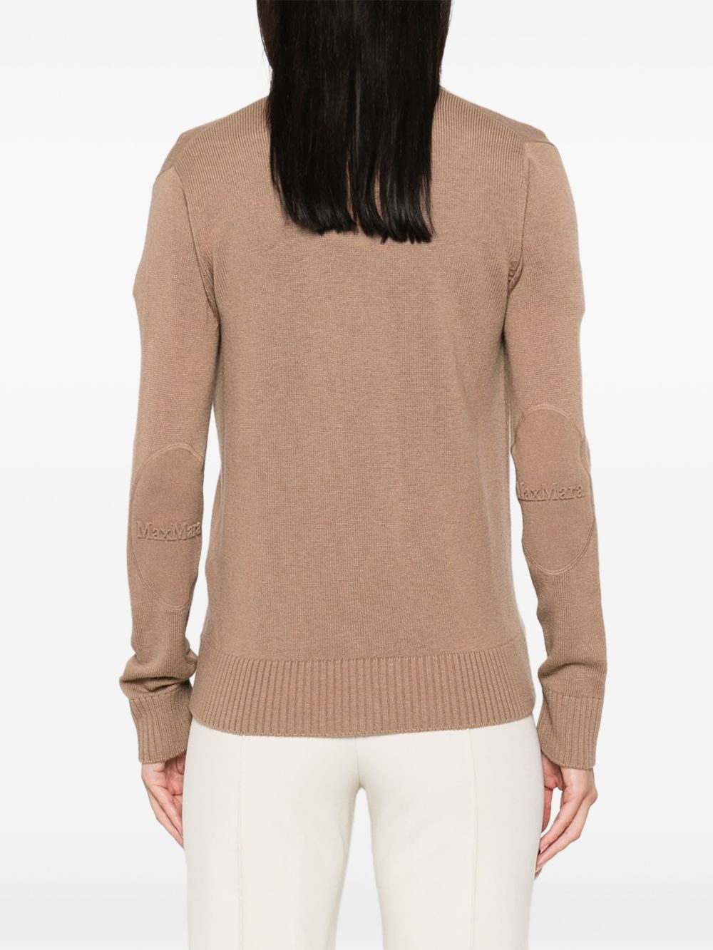 button-up wool cardigan - 4