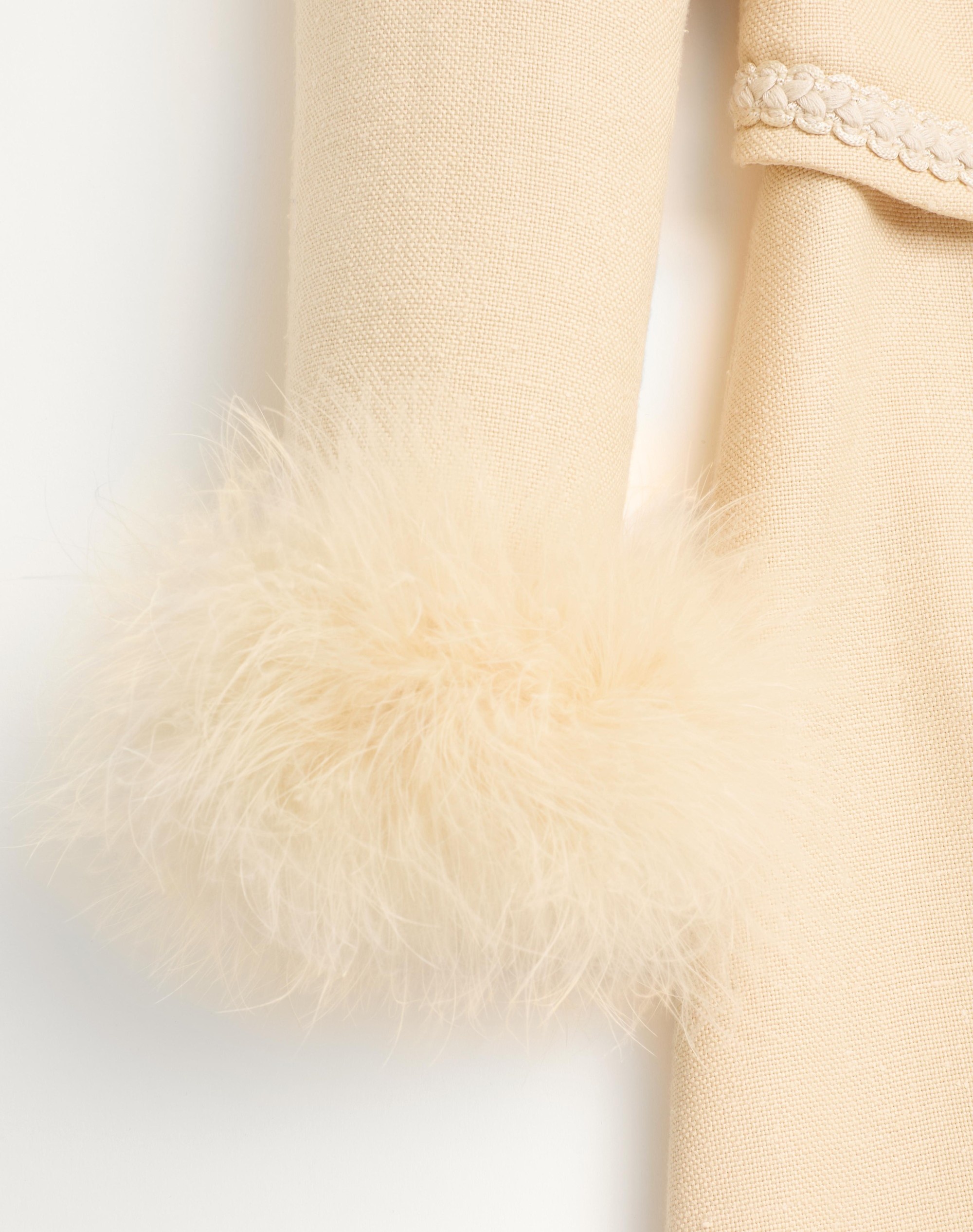 SHORT DRESS IN RUSTIC SILK WITH FEATHERS - 9
