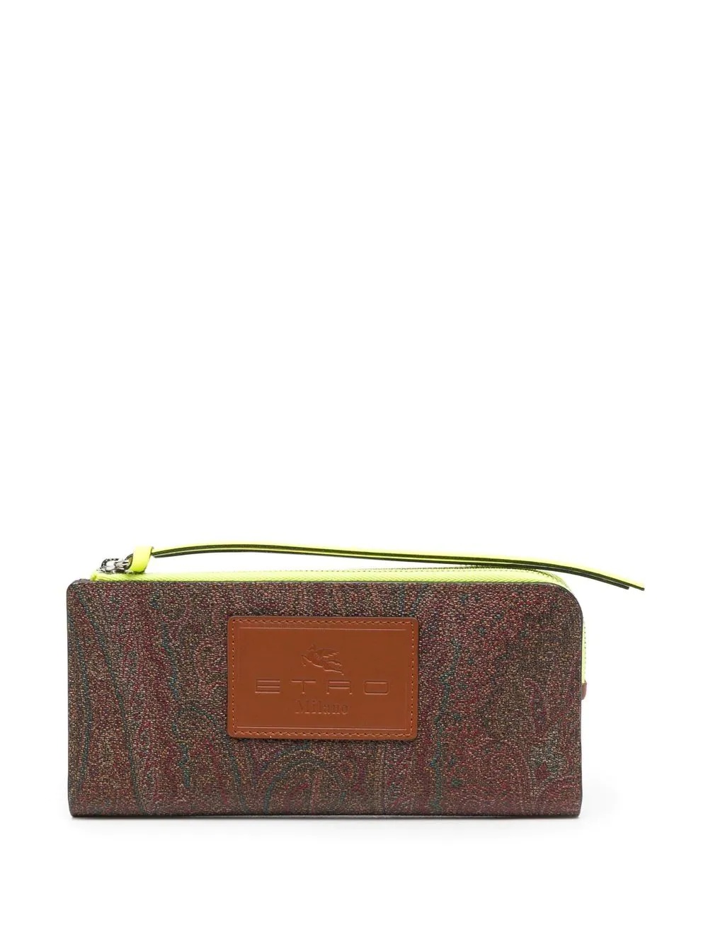 paisley-print contrast-trim wallet - 1