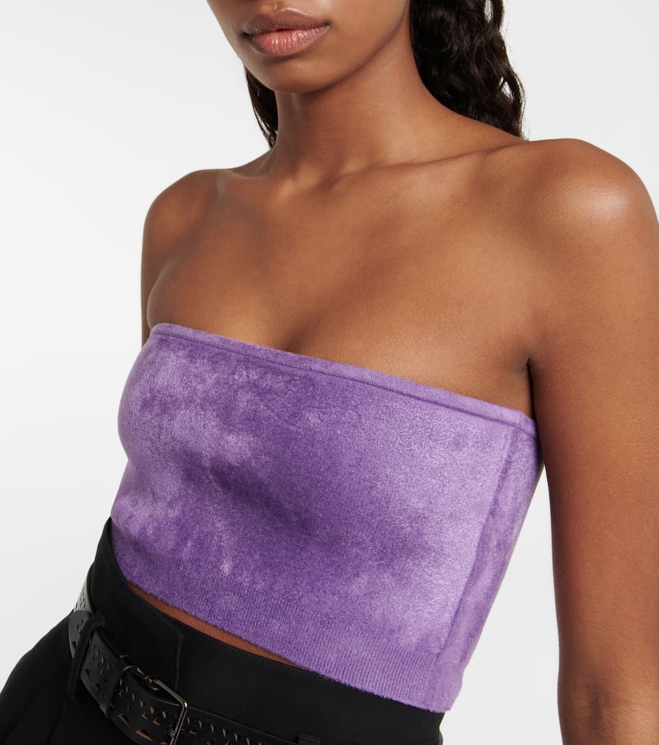 Velvet bandeau top - 4