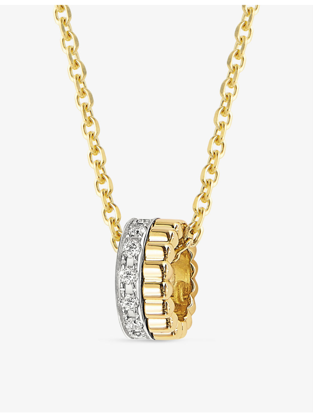 Quatre Radiant Edition 18ct yellow-gold and 0.10ct brilliant-cut diamond pendant necklace - 3