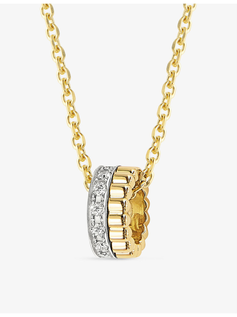 Quatre Radiant Edition 18ct yellow-gold and 0.10ct brilliant-cut diamond pendant necklace 3