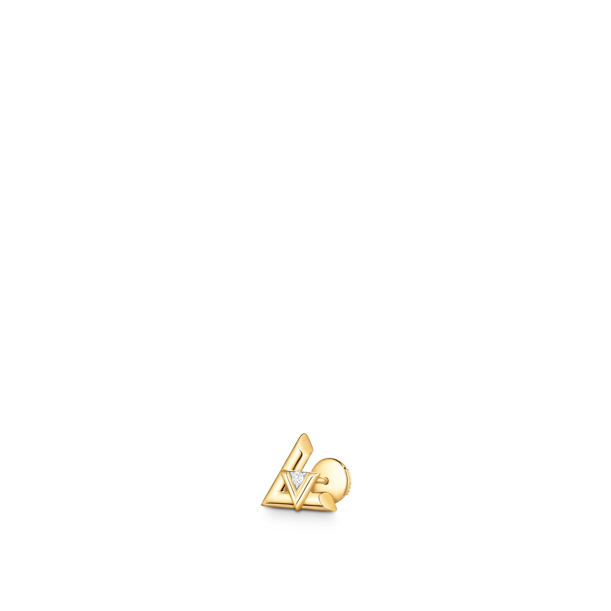 LV Volt One Stud, Yellow Gold And Diamond - Per Unit - 3