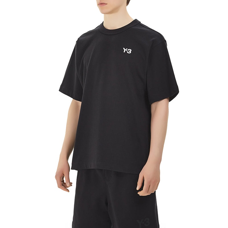 Men's Y-3 Alphabet Logo Casual Short Sleeve Black T-Shirt FP8696 - 6