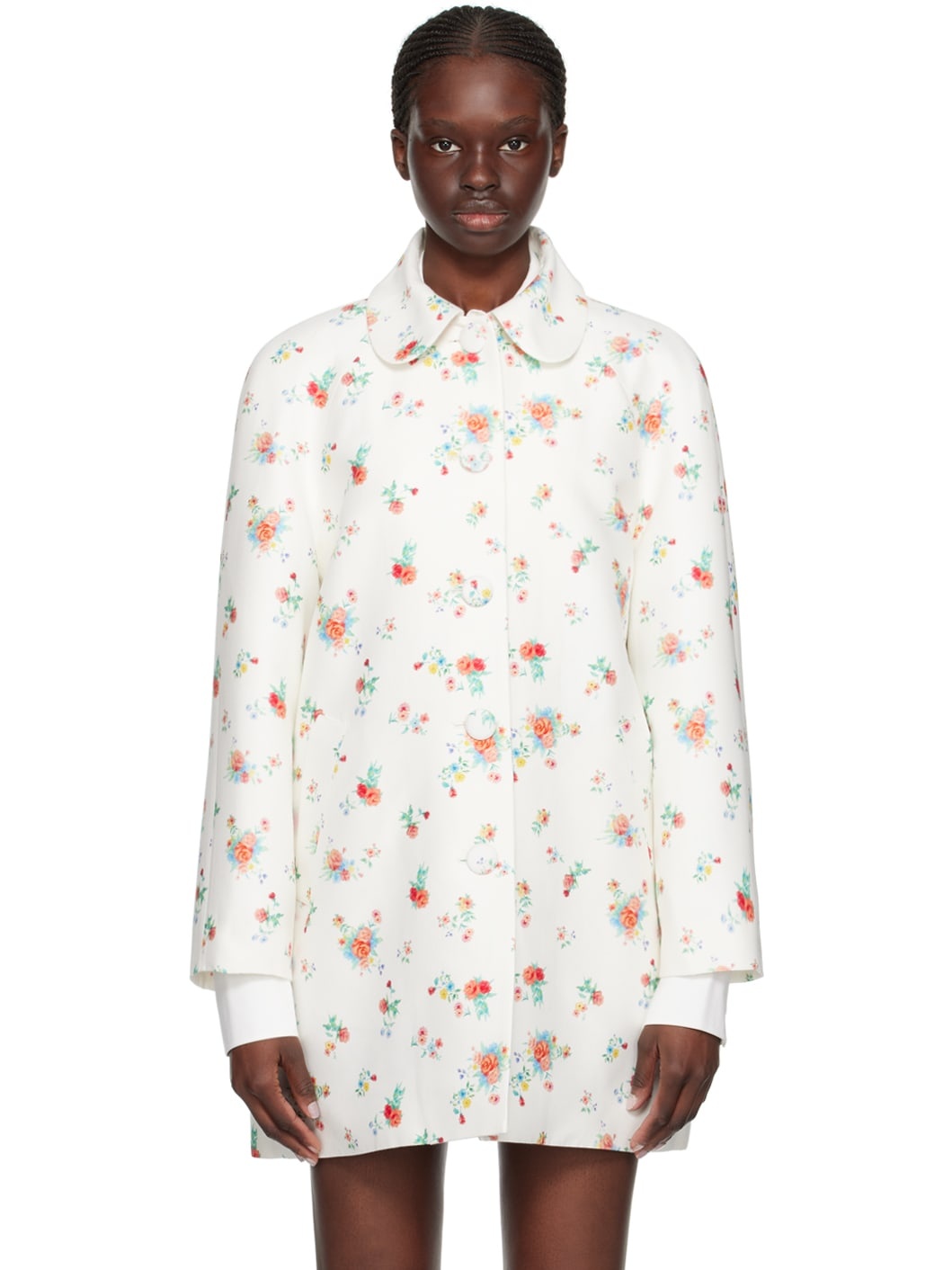 White Floral Coat - 1