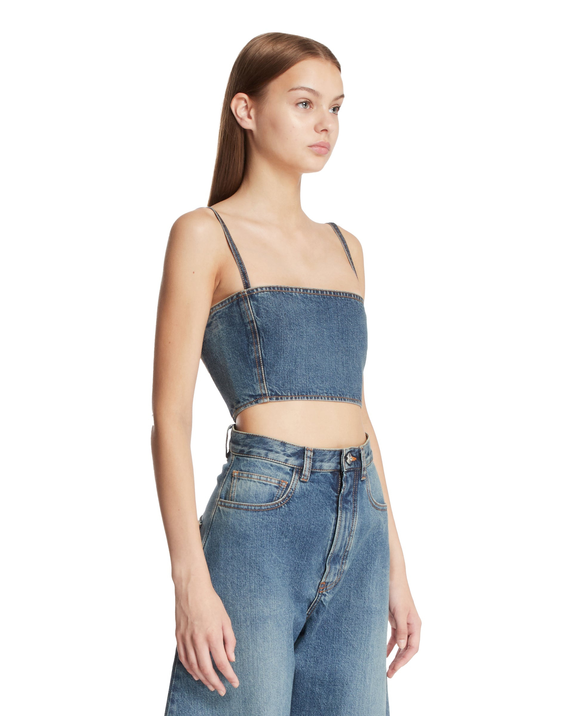 Blue Denim Bustier - 4