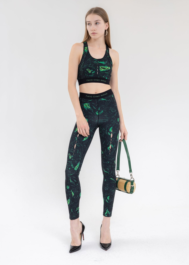 Green Croc Small Bamboo Bag 5