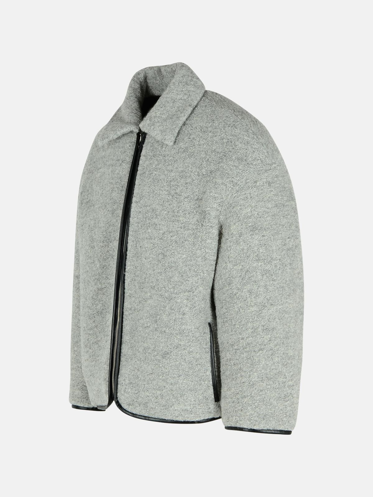 GREY WOOL BLEND JACKET - 2