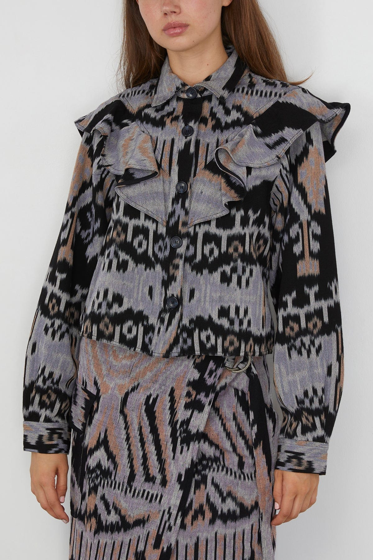 Mathilde Long Sleeve Blouse in Tigereye - 3