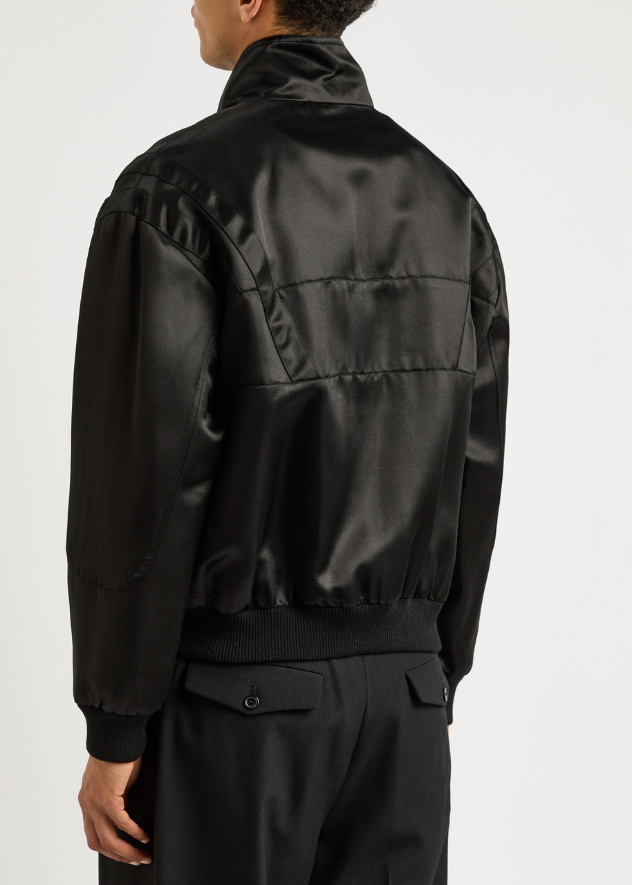 Teddy panelled satin bomber jacket - 3