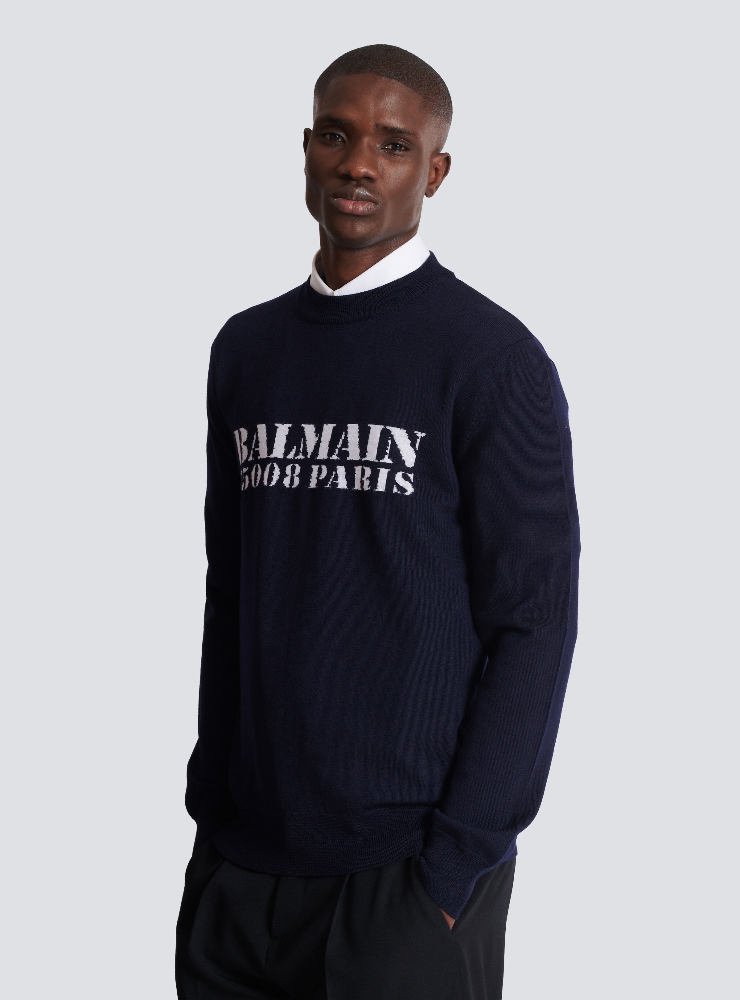 Balmain Stamp merino wool jumper - 6