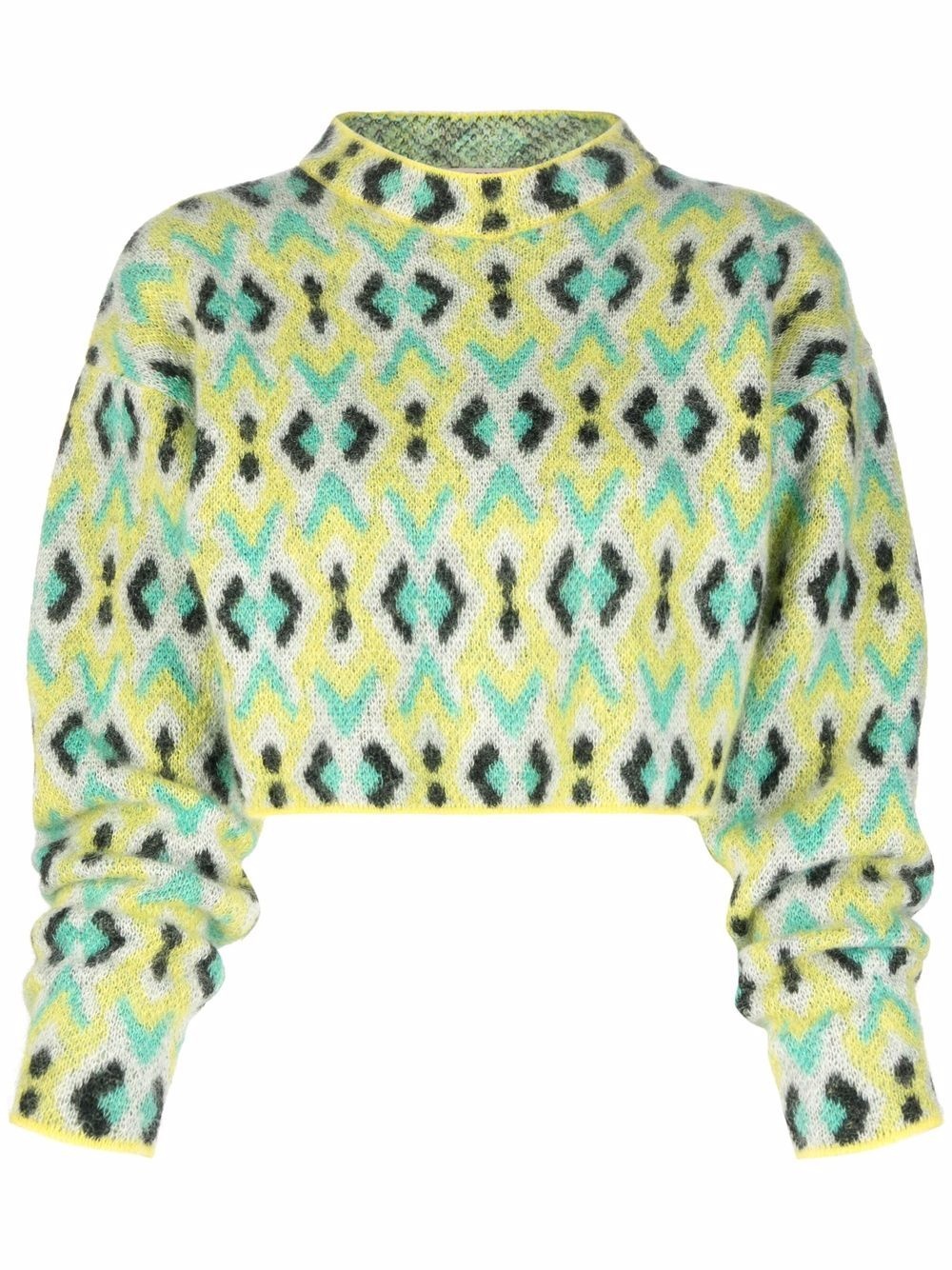 diamond-jacquard knitted jumper - 1