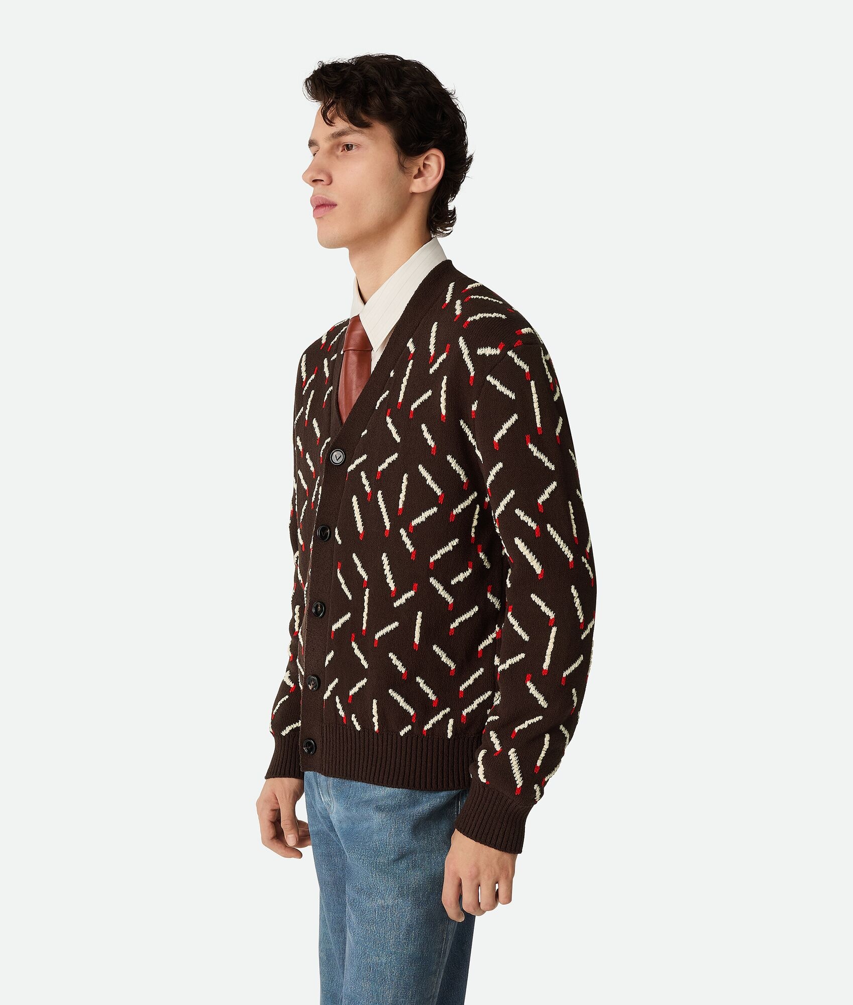 Cotton Jacquard Matches Cardigan - 2